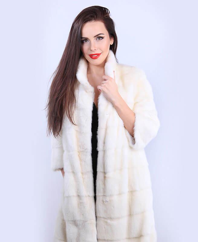 white mink fur coat